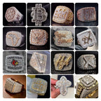 Moissanite Ring Custom Iced Out Name Ring Full Paved VVS Moissanite Hip Hop Personalized Letter Ring for Men Women