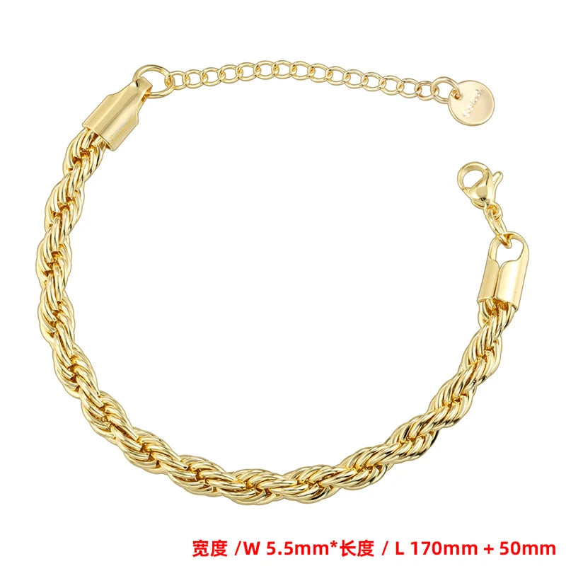 Twisted Snake Chain Bracelet — Gold or Silver, Stainless Steel