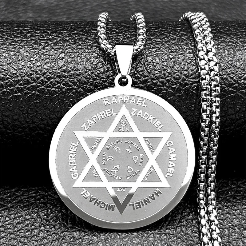 Archangel Gold Star Pendant Necklace — Stainless Steel