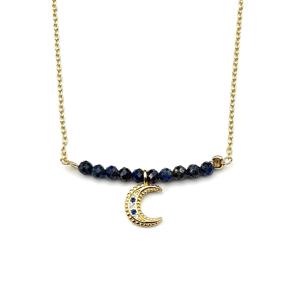 925 Silver Crescent Moon Pendant — Silver