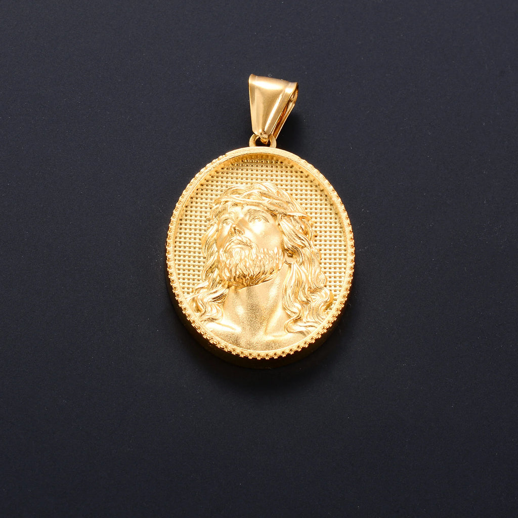Jesus Cross Gold Pendant Necklace