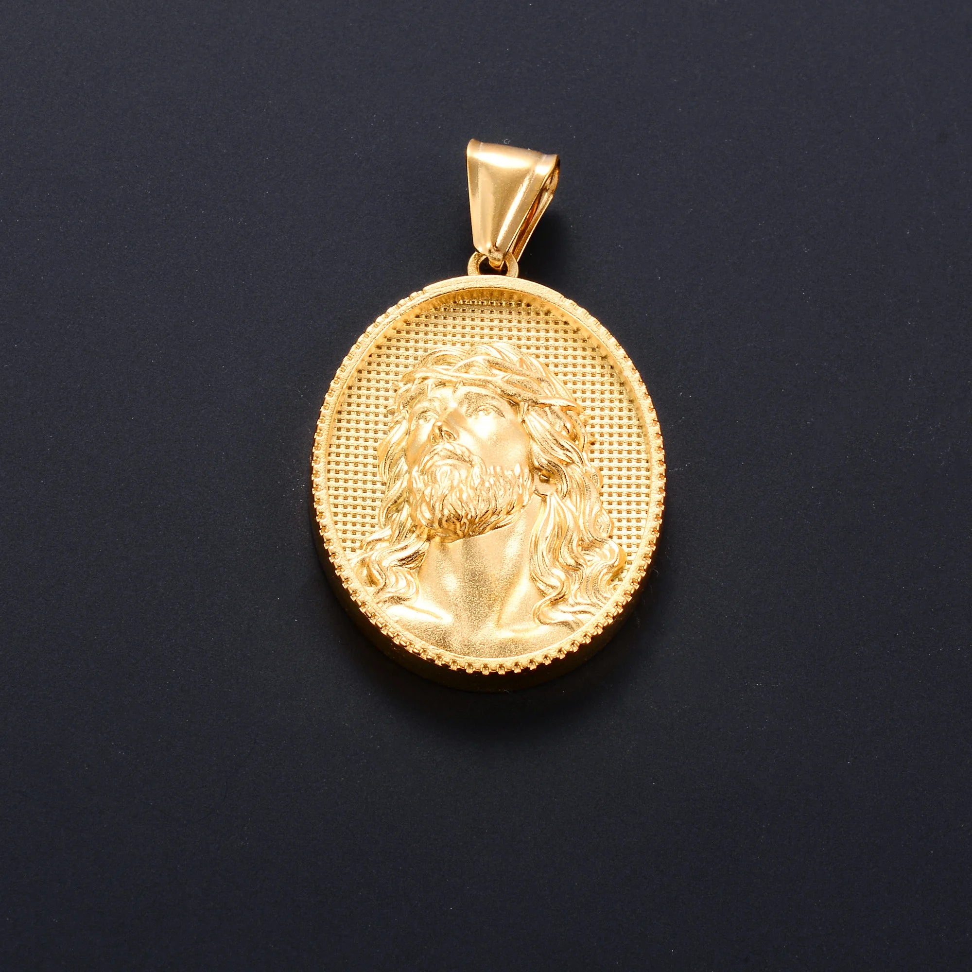 Jesus Cross Gold Pendant Necklace