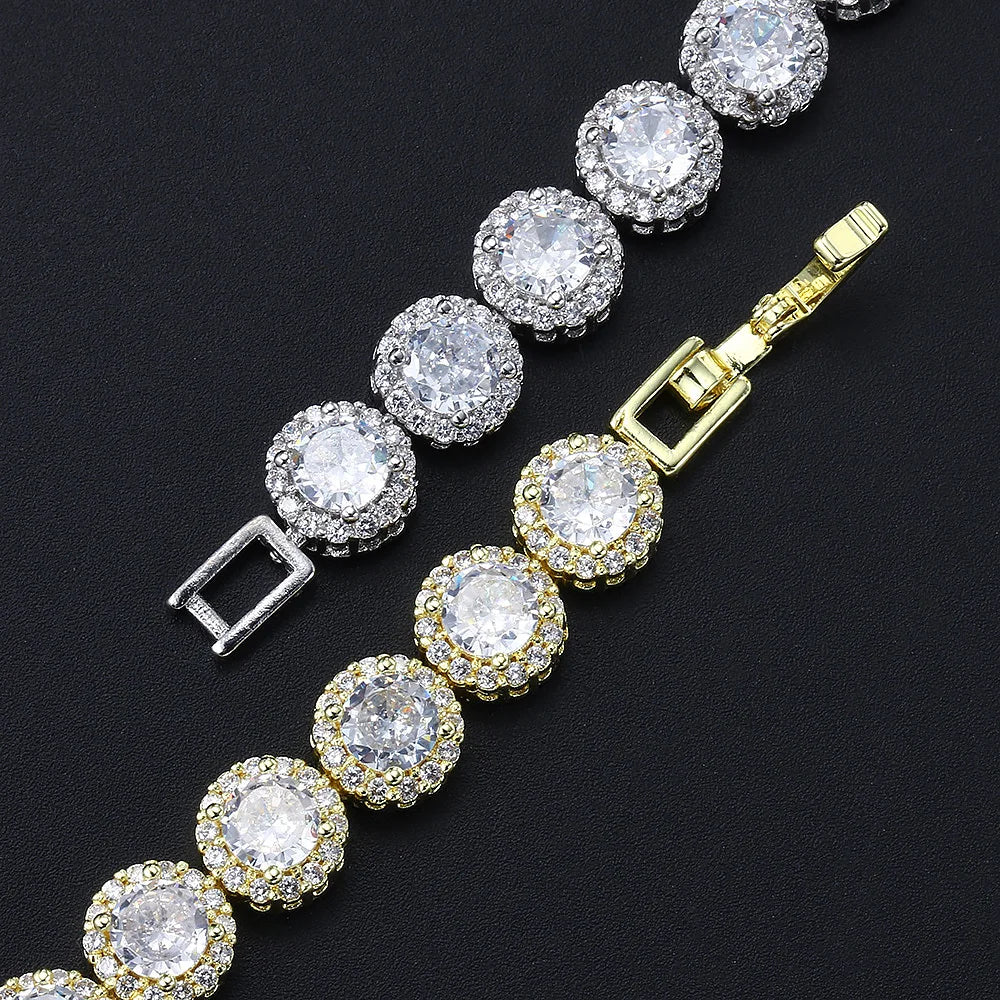 Iced Out Zirconia Bracelet — Silver