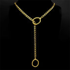 Heart O-Ring Chain Necklace — Stainless Steel