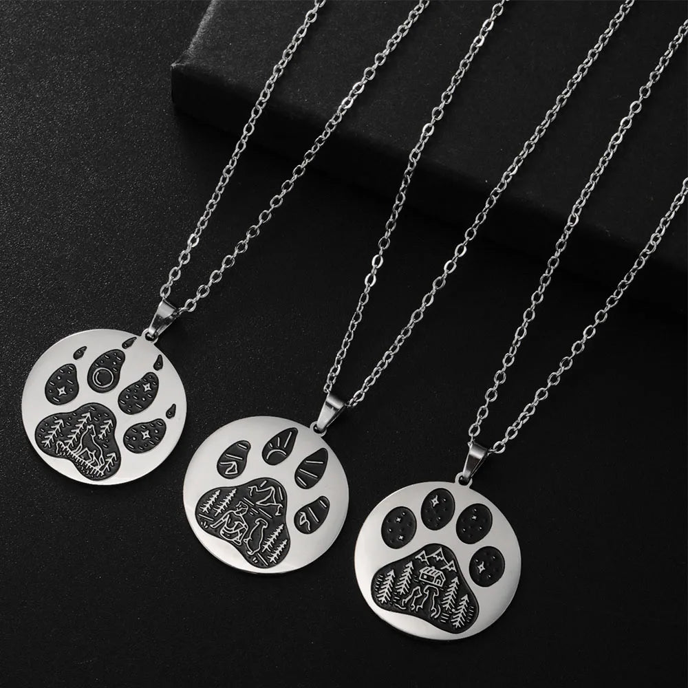 Wolf Cat Claw Pendant Necklace — Stainless Steel