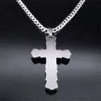 Cross Silver Pendant Necklace — Stainless Steel