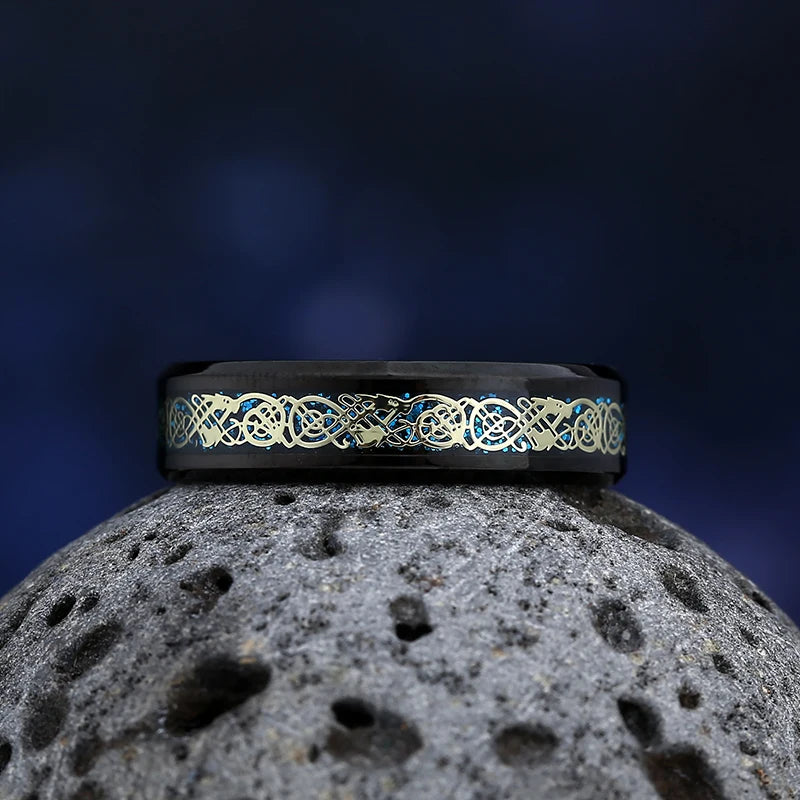 Viking Norse Rune Pattern Ring — Stainless Steel