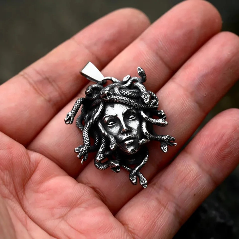 Medusa Steel Pendant Gothic 316L Vintage Snake