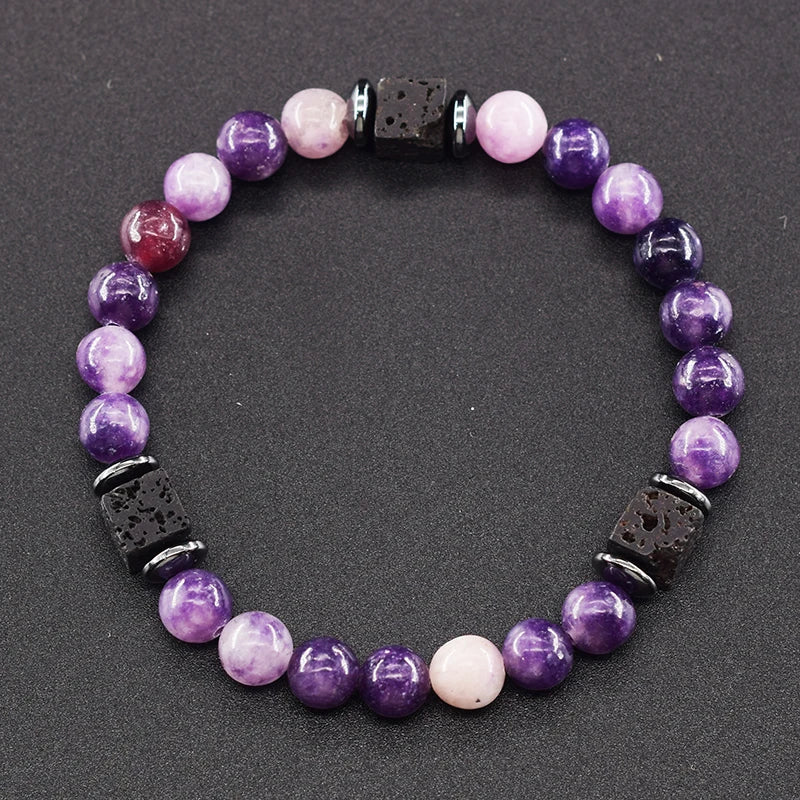 Retro Black Block Volcanic Bracelets Men Women Frosted Onyx Lava Beads Jewelry Yoga Meditation Birthday Gift Wholesales