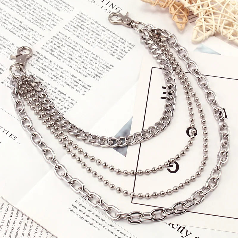 Punk Multi-Layer Waist Chain for Jeans — Mixed Metal