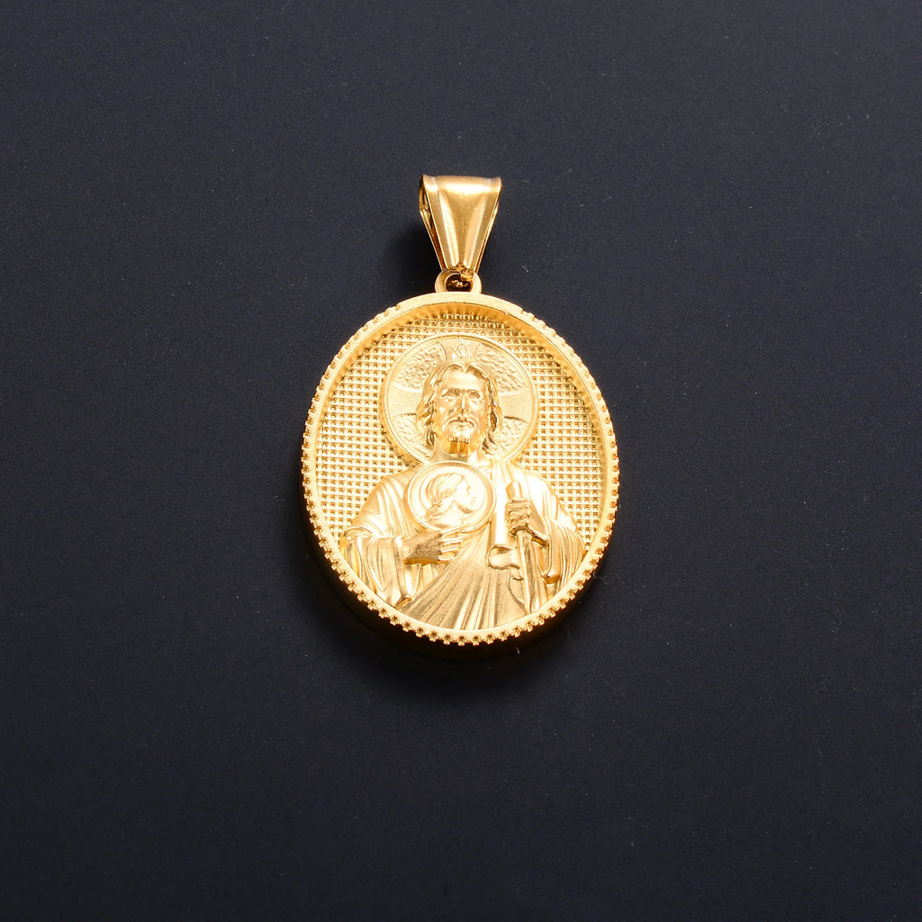 Jesus Cross Gold Pendant Necklace