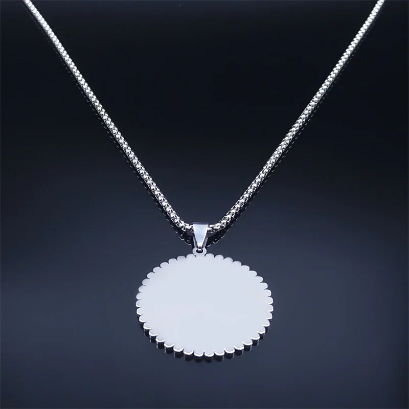 Lotus Mandala Pendant Necklace — Stainless