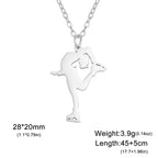 Ice Skater Charm Necklace — Stainless Steel