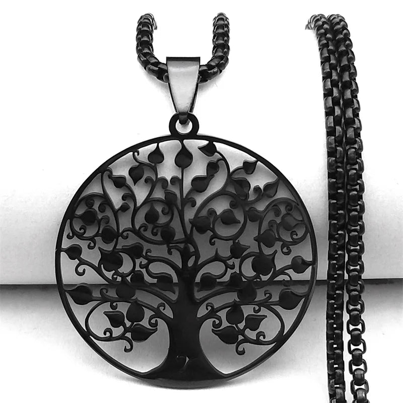Tree of Life Pendant Necklace — Stainless Steel