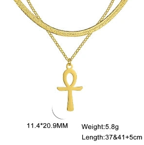 Egyptian Ankh Life Amulet Pendant Necklace — Stainless Steel