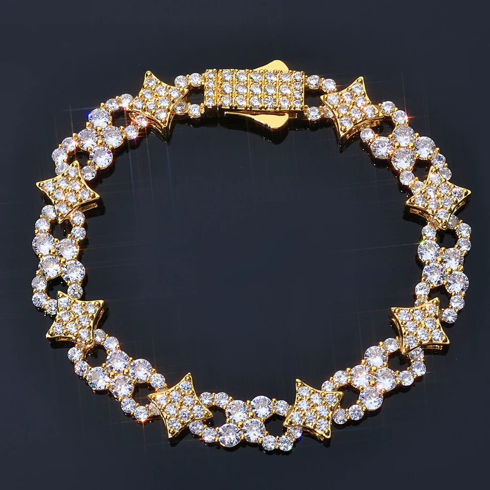 Star Iced Out Bracelet Stainless Steel
