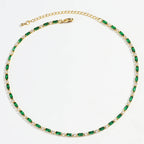 Luxury Sexy Choker Iced Out Tennis Chain Necklace For Women Cubic Zircon Crystal Short Hiphop Neck Accessories Jewelry