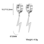 Lightning Hoop Earrings for Men & Women — Stainless Steel