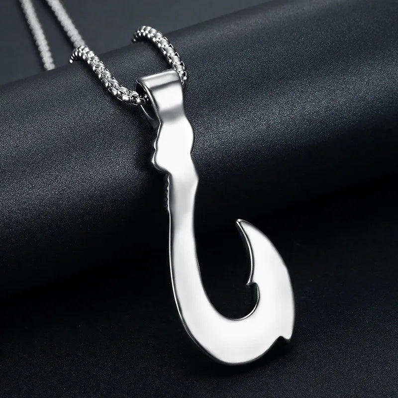 Norse Mythology Moana Fishing Hook Men's Pendant Necklace Retro Legendary Viking Designer Pendants Box Chain Jewelry Party Gift
