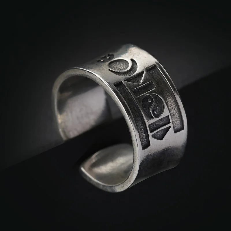 Retro SOYOMBO Mongolian Ring For Men Silver Color Punk Gothic Open Ring Blessing Jewelry Unisex Accessories Lovers Gift