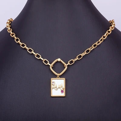 Nidin Hot Sale New Fashion Geometric Paperclip Link Chain Evil Eye Palm Shape Pendant Necklace For Women Men Jewelry
