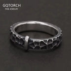 925 Sterling Silver Outlander Rings for Men Women Claire's Ring Retro Hammer Pattern Wedding Band Movie TV Show Jewelry