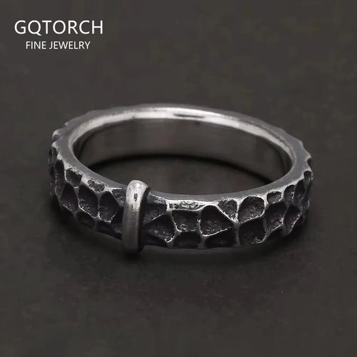 925 Sterling Silver Outlander Rings for Men Women Claire's Ring Retro Hammer Pattern Wedding Band Movie TV Show Jewelry
