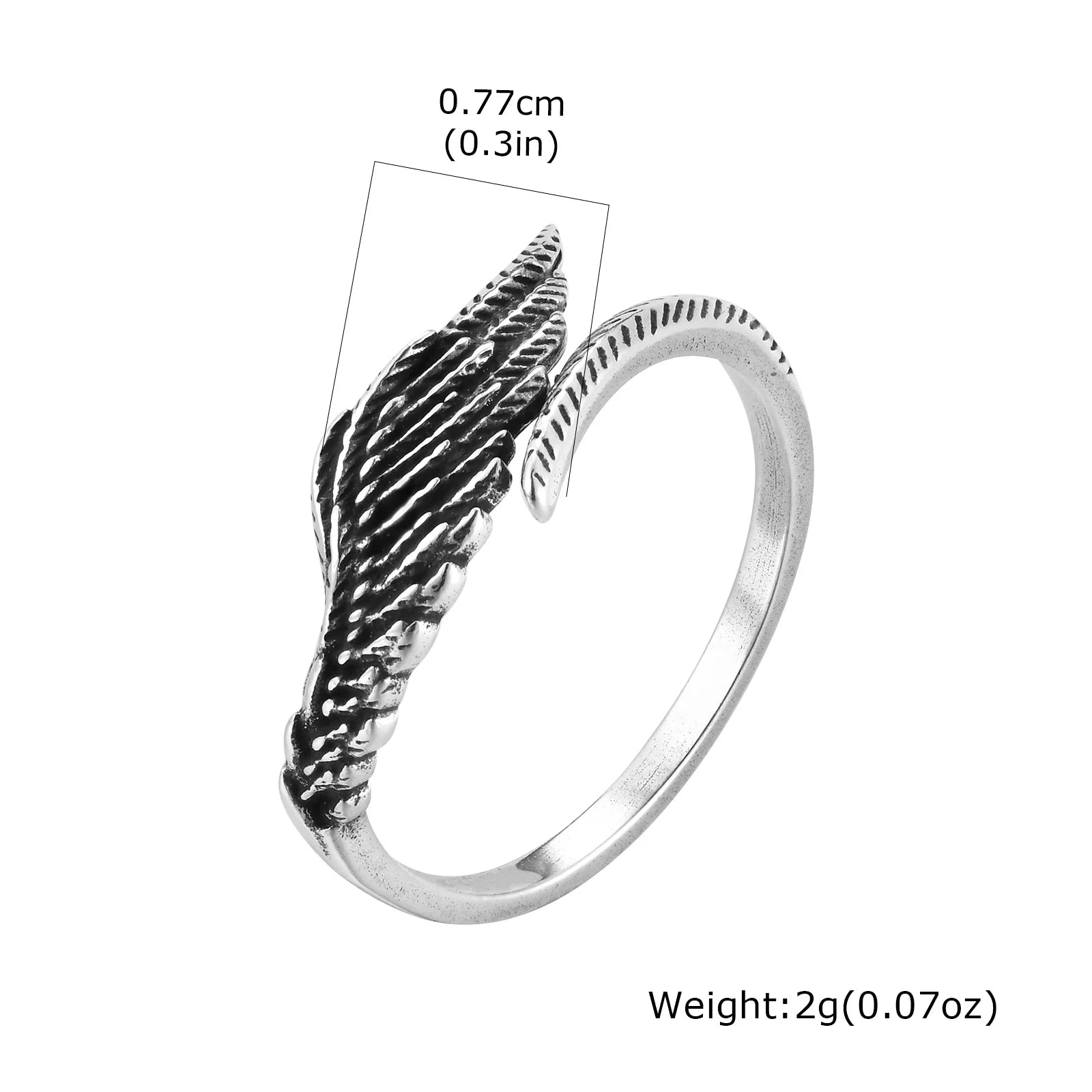 Wings Ring — Stainless Steel Adjustable