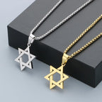 Star of David Pendant Necklace — Stainless Steel