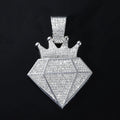 Hip Hop Iced Out Crown Pendant Necklace With 13mm Rhinestone Cuban Chain Bling Necklaces Men Women Fashion Charm