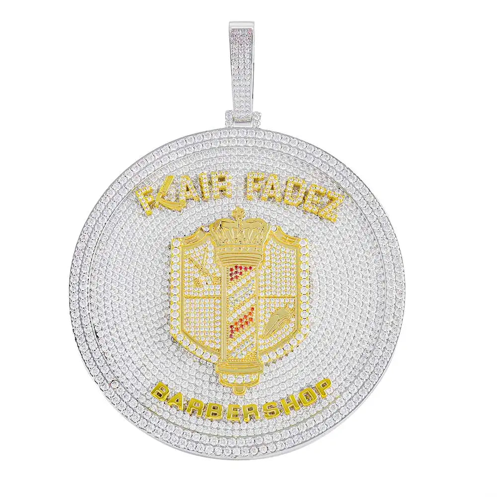 Iced Out Pendant Colorful Enamel Disc