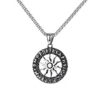 Viking Sun Rune Pendant Necklace — Stainless Steel