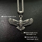 Viking Raven Stainless Steel Pendant Necklace
