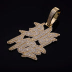 Letter Pendant Necklace Gold Double Row