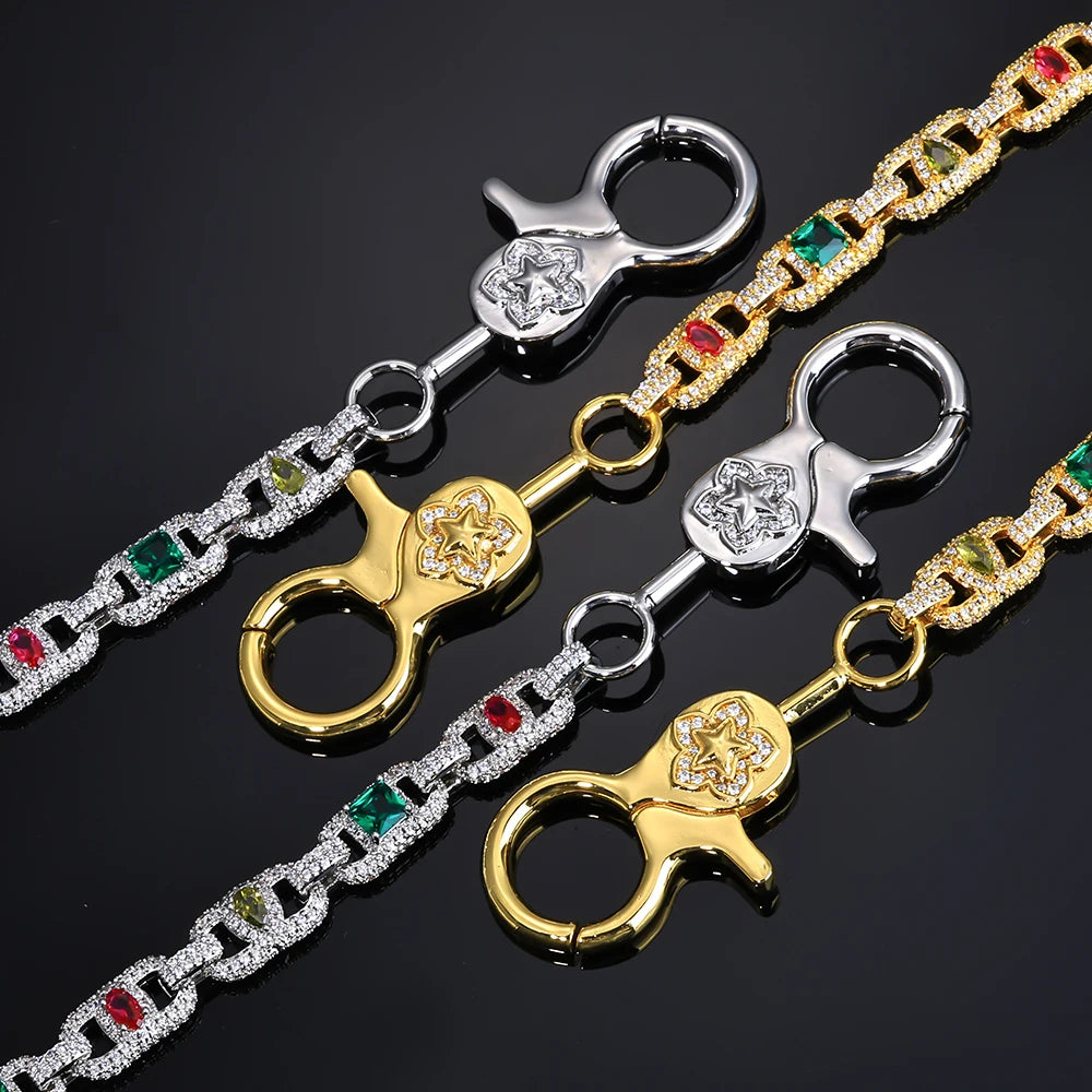 Iced Out Keychain Diamond Colored Zircon