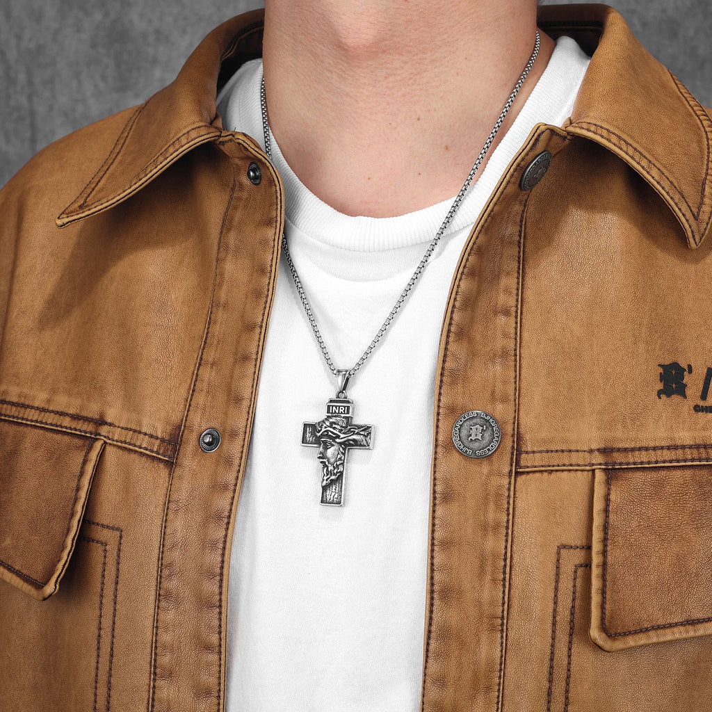 3D Jesus Cross Pendant — Stainless Steel