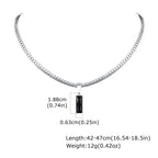 Stone Cuban Chain Necklace — Stainless