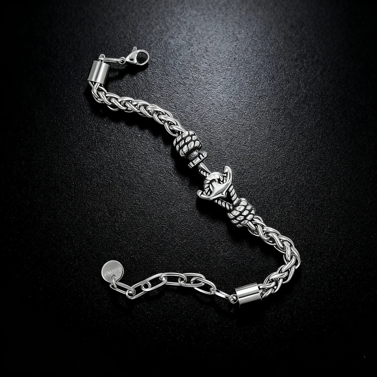 Nautical Anchor Bracelet — Adjustable Chain, Stainless Steel