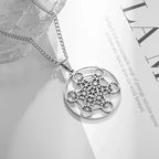 Stainless Steel Solomon Religious Seven Archangels Compass Pendant Necklace Men's Retro Lucky Amulet Jewelry
