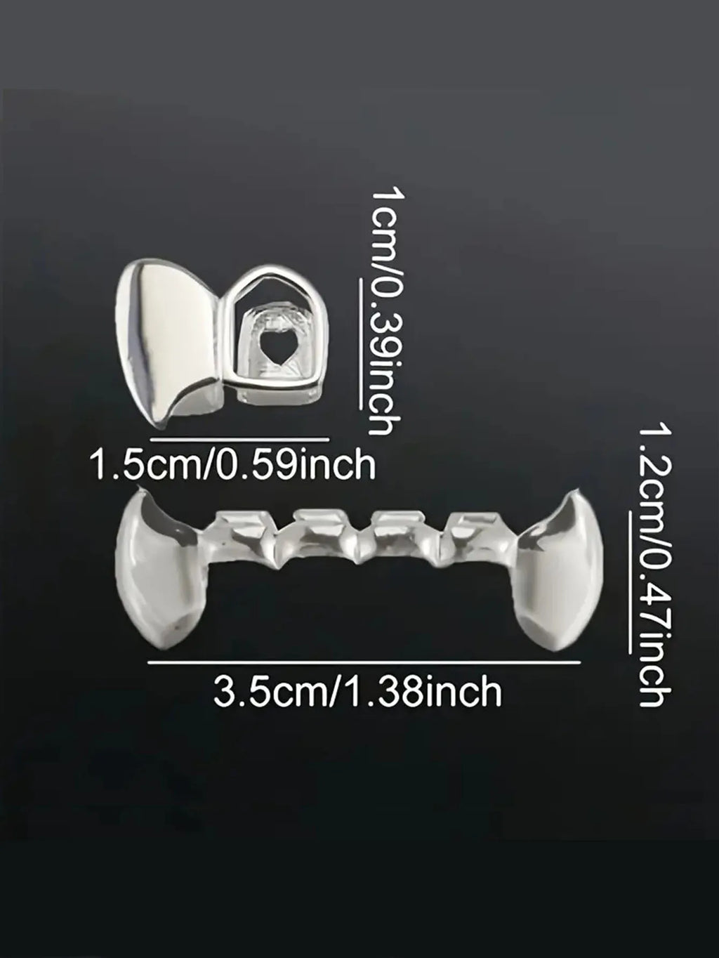 Hollow Tiger Teeth Grillz Single-Sided Flat Teeth Caps