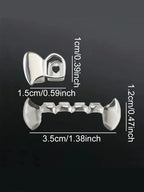 Hollow Tiger Teeth Grillz Single-Sided Flat Teeth Caps
