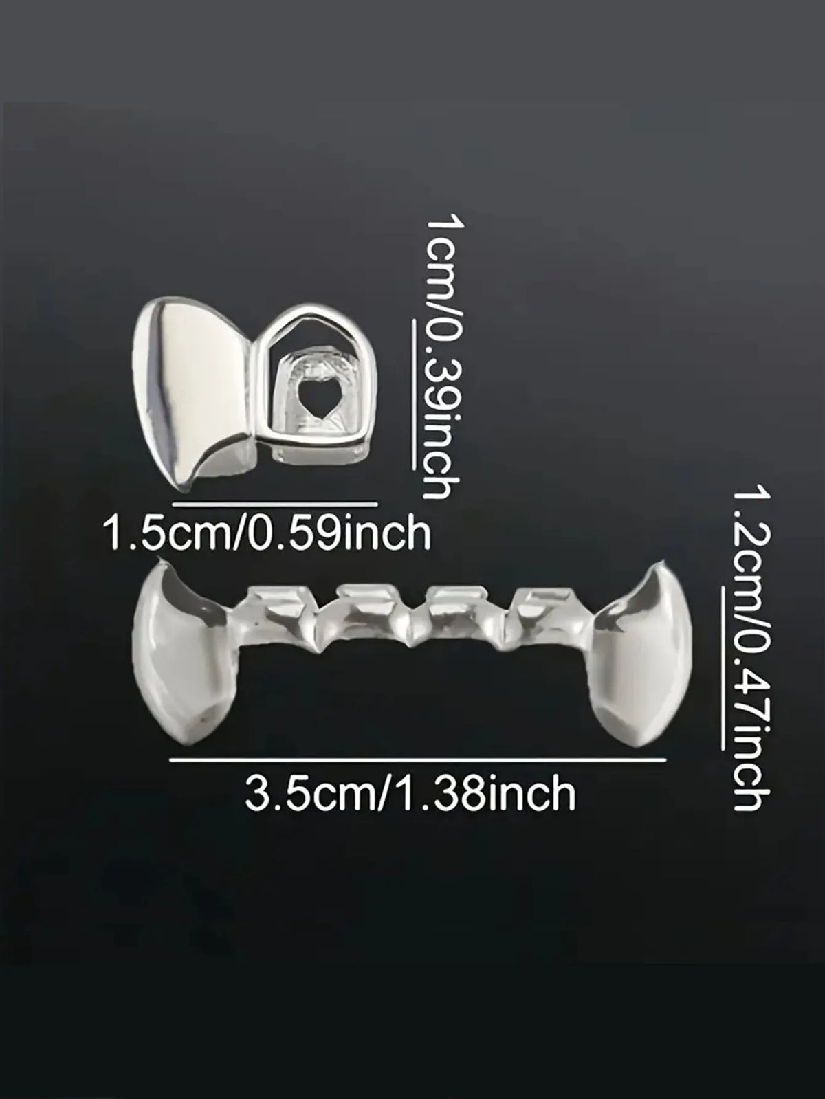 Hollow Tiger Teeth Grillz Single-Sided Flat Teeth Caps