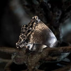 Retro Skeleton Punk Style Ring Men's Dark System Exaggerated Trend High-End Feeling Unique Square Alloy Ring for Men