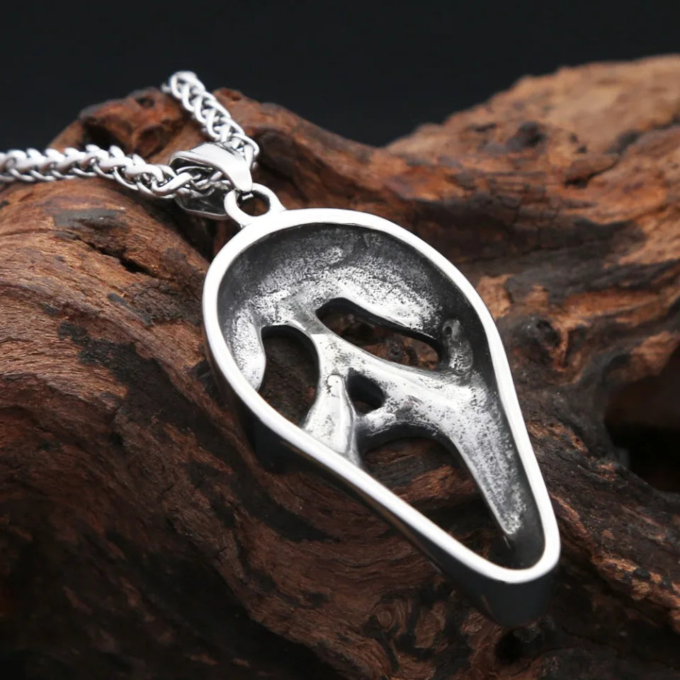 Punk Vintage Clown Mask Pendant Necklace For Men Boys 316L Stainless Steel Skull Mask Necklaces Party Jewelry Gifts Dropshipping