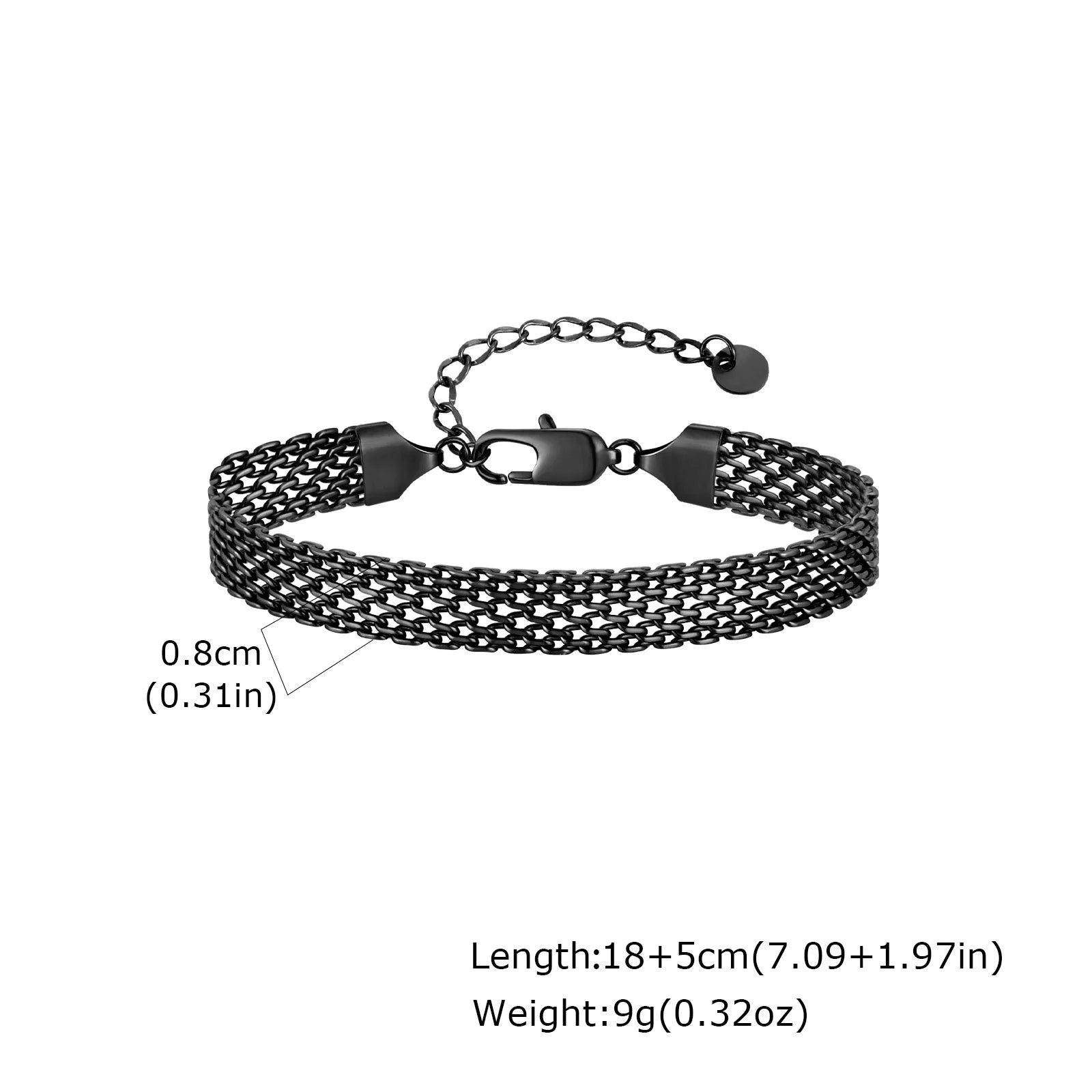 Minimal Mesh Chain Bracelet 8mm — Stainless Steel
