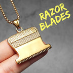 Barber Tools Pendant Necklace — Stainless Steel
