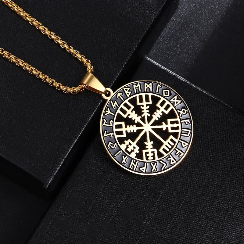 Quality Fashionable Medal Necklace Pendant Pirate Ship Compass Personality Men's Necklace Pendant Hip Hop Jewelry Trend