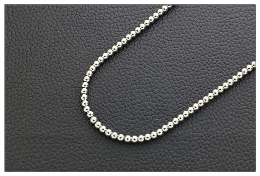 Round Bead Chain Necklace — Stainless Steel