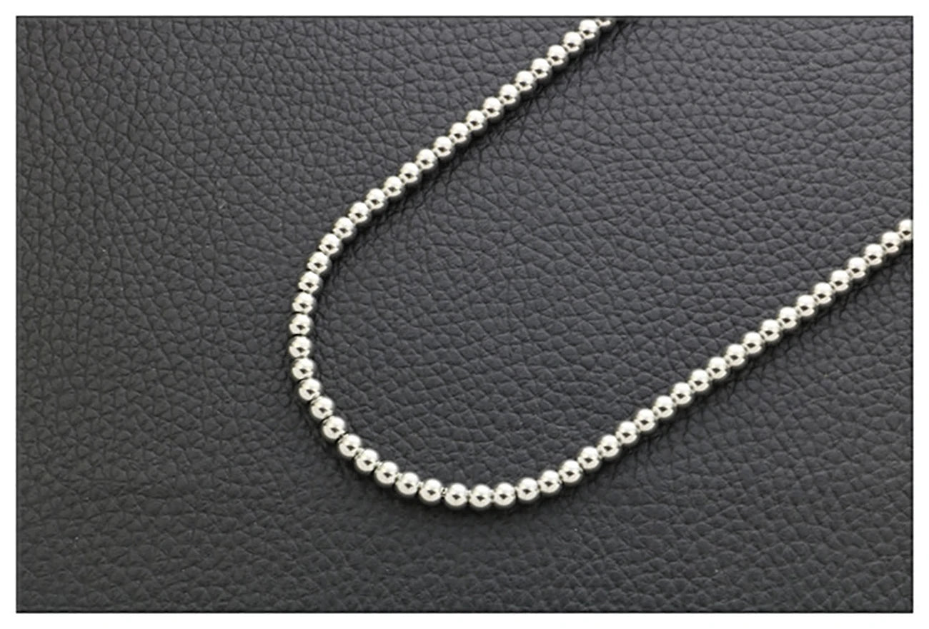 Round Bead Chain Necklace — Stainless Steel