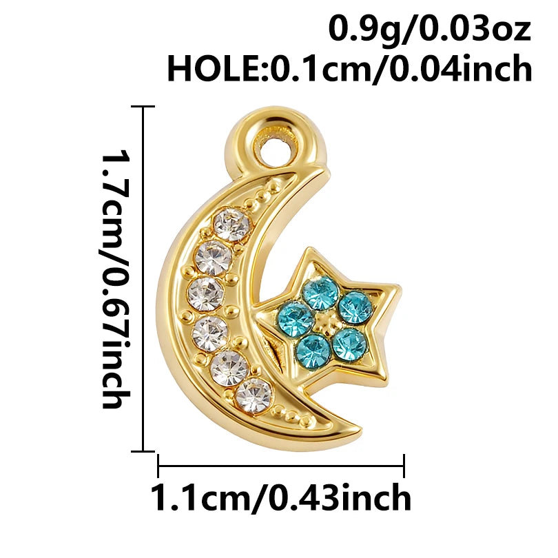 7Pcs No Fade Stainless Steel Wicca Moon Sun Egyptian Ankh Life Cross Pendant DIY Fatima Hand Turkish Evil Eye кулон Jewelry